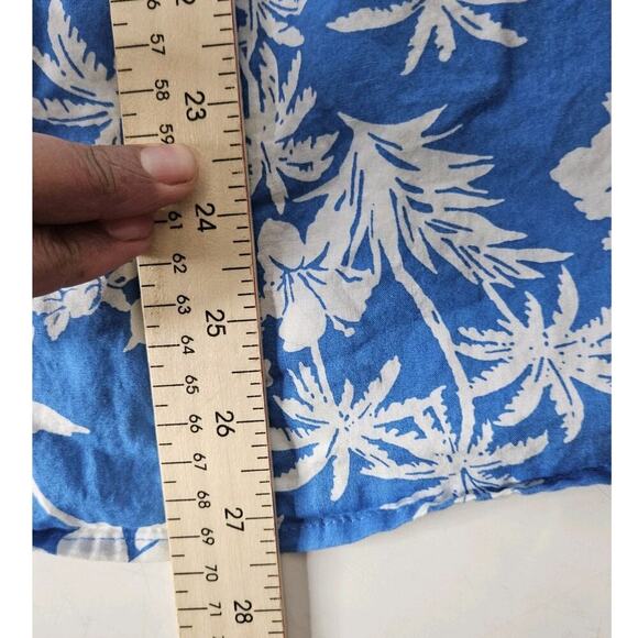 Gap Shirt Mens M Blue Button Up Camp Hawaiian Standard Fit Floral - Picture 5 of 6